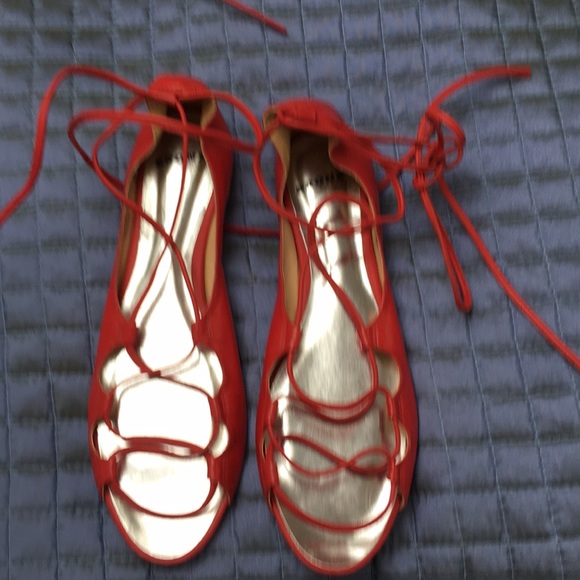 Red leather “Bronx so today” sandals Size 8 - Picture 1 of 4